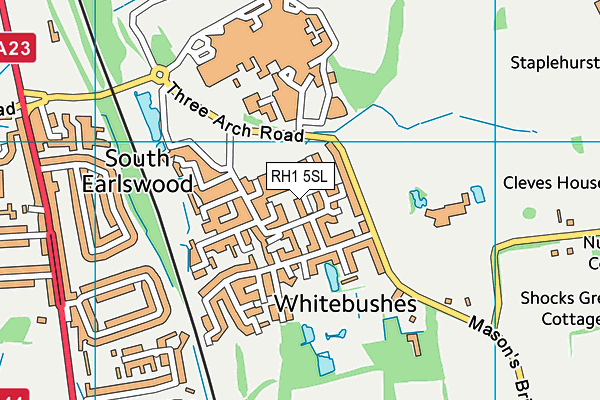 RH1 5SL map - OS VectorMap District (Ordnance Survey)