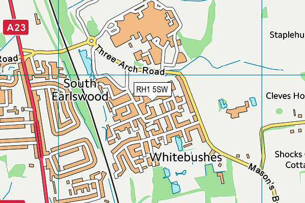 RH1 5SW map - OS VectorMap District (Ordnance Survey)