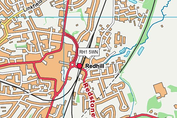 RH1 5WN map - OS VectorMap District (Ordnance Survey)
