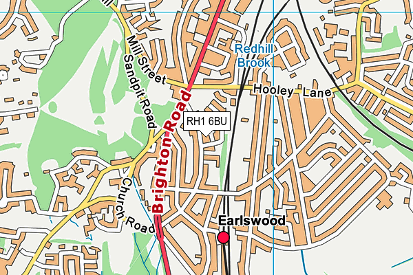 RH1 6BU map - OS VectorMap District (Ordnance Survey)