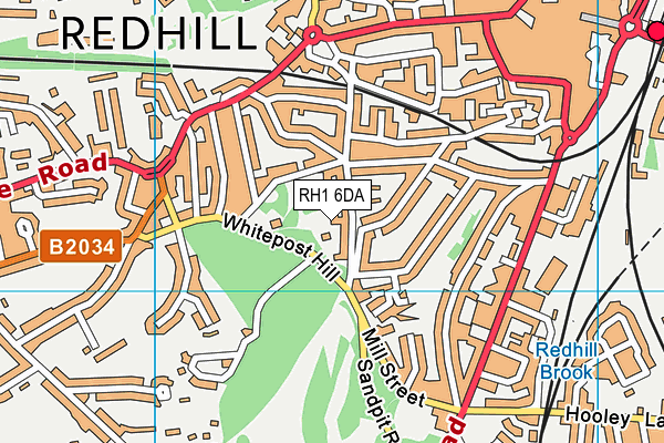 RH1 6DA map - OS VectorMap District (Ordnance Survey)