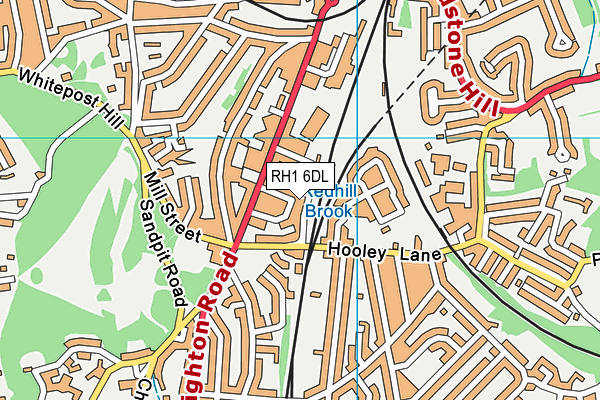 RH1 6DL map - OS VectorMap District (Ordnance Survey)