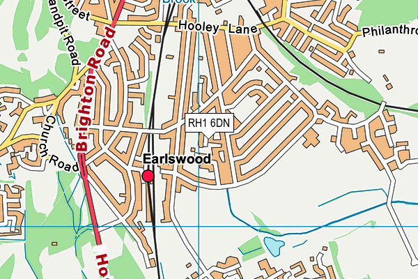 RH1 6DN map - OS VectorMap District (Ordnance Survey)