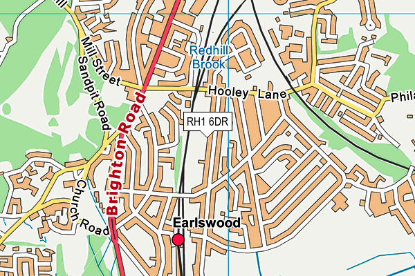 RH1 6DR map - OS VectorMap District (Ordnance Survey)