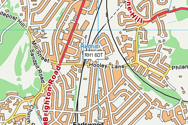 RH1 6DT map - OS VectorMap District (Ordnance Survey)