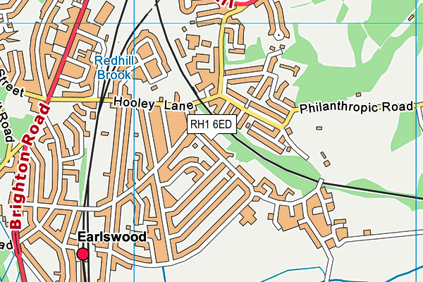 RH1 6ED map - OS VectorMap District (Ordnance Survey)