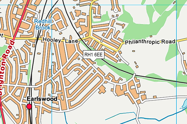 RH1 6EE map - OS VectorMap District (Ordnance Survey)