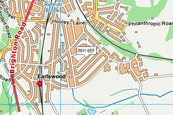 RH1 6EF map - OS VectorMap District (Ordnance Survey)