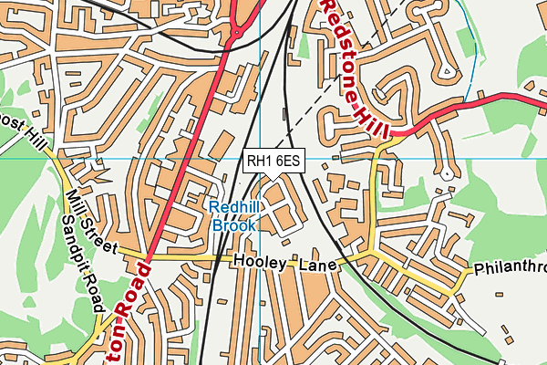 RH1 6ES map - OS VectorMap District (Ordnance Survey)