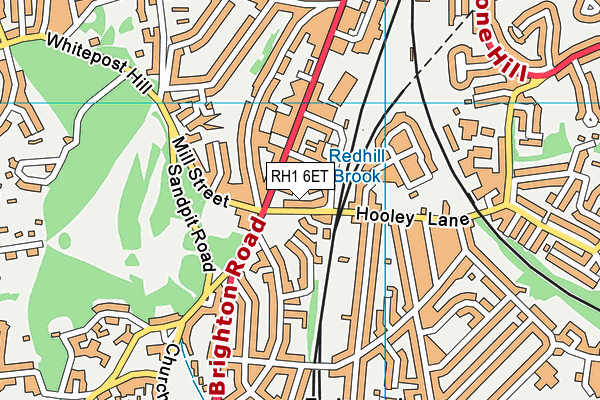 RH1 6ET map - OS VectorMap District (Ordnance Survey)