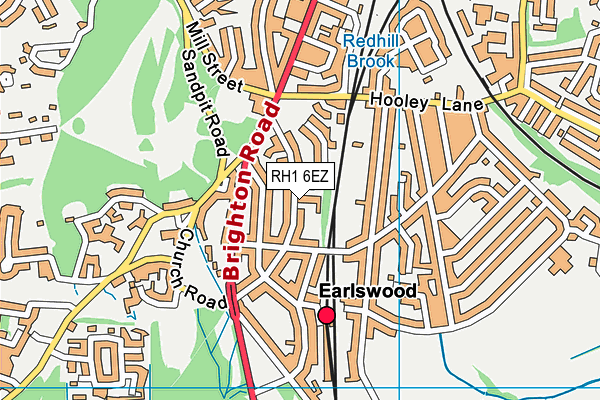 RH1 6EZ map - OS VectorMap District (Ordnance Survey)