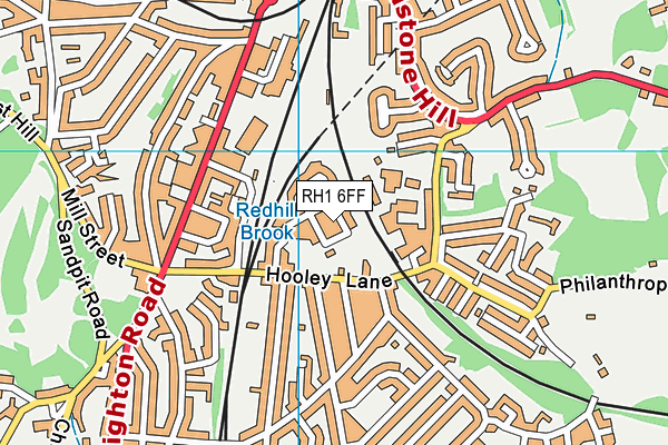 RH1 6FF map - OS VectorMap District (Ordnance Survey)