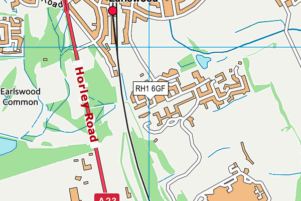 RH1 6GF map - OS VectorMap District (Ordnance Survey)