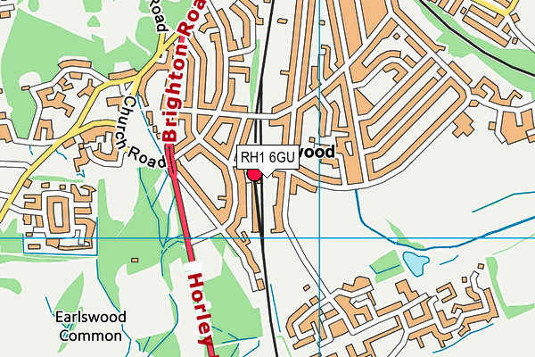 RH1 6GU map - OS VectorMap District (Ordnance Survey)