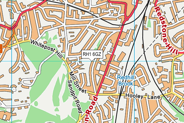 RH1 6GZ map - OS VectorMap District (Ordnance Survey)