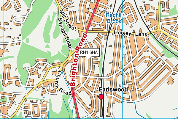 RH1 6HA map - OS VectorMap District (Ordnance Survey)