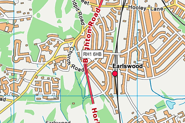 RH1 6HB map - OS VectorMap District (Ordnance Survey)