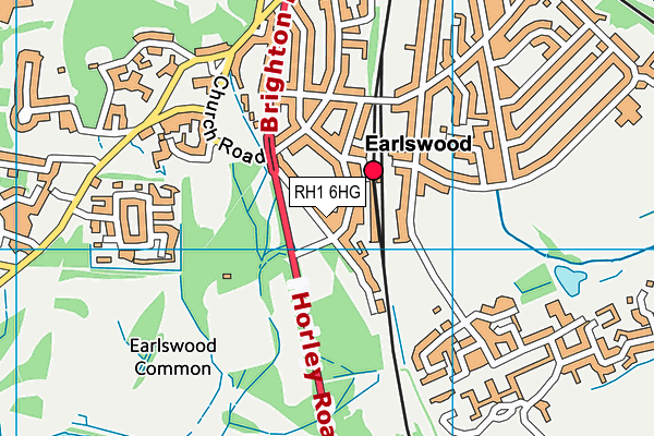 RH1 6HG map - OS VectorMap District (Ordnance Survey)