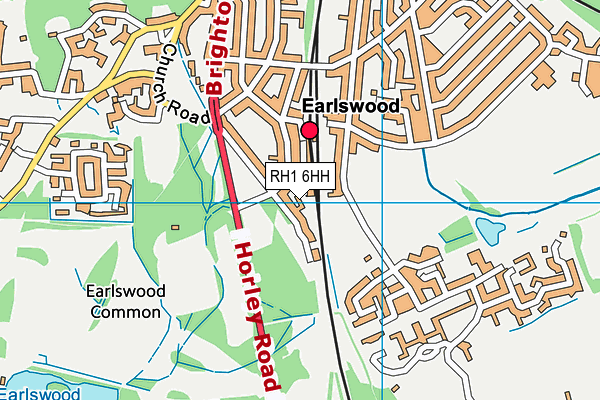 RH1 6HH map - OS VectorMap District (Ordnance Survey)