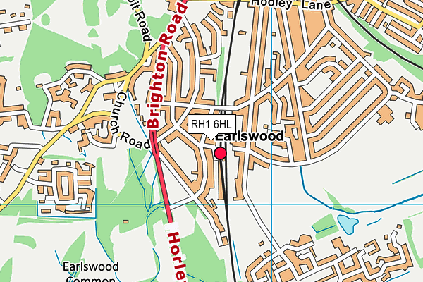 RH1 6HL map - OS VectorMap District (Ordnance Survey)