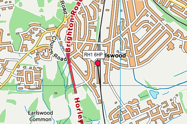 RH1 6HP map - OS VectorMap District (Ordnance Survey)