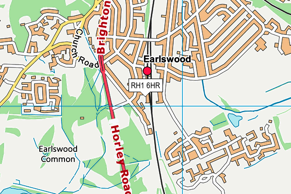 Royal Earlswood Hospital Sports Fields (Closed) map (RH1 6HR) - OS VectorMap District (Ordnance Survey)