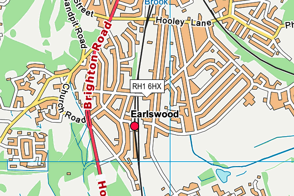 RH1 6HX map - OS VectorMap District (Ordnance Survey)