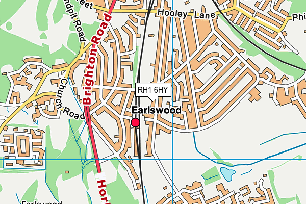 RH1 6HY map - OS VectorMap District (Ordnance Survey)