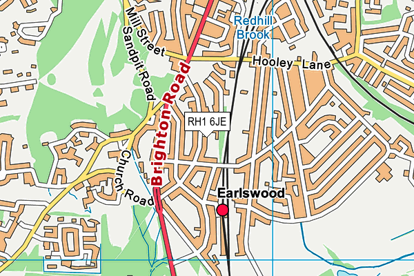 RH1 6JE map - OS VectorMap District (Ordnance Survey)