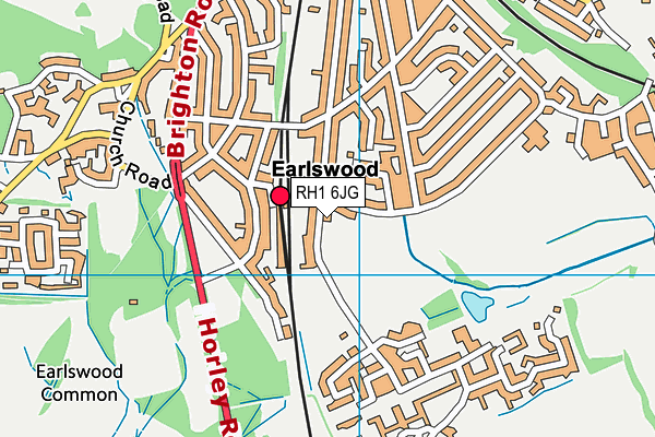 RH1 6JG map - OS VectorMap District (Ordnance Survey)