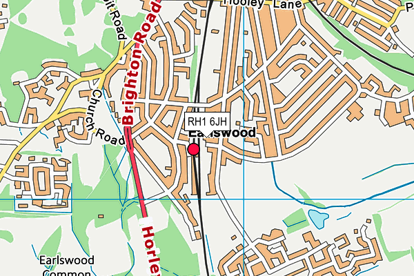 RH1 6JH map - OS VectorMap District (Ordnance Survey)