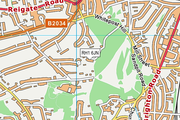 RH1 6JN map - OS VectorMap District (Ordnance Survey)