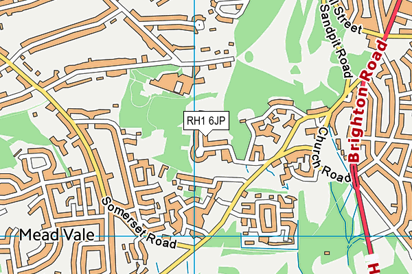 RH1 6JP map - OS VectorMap District (Ordnance Survey)