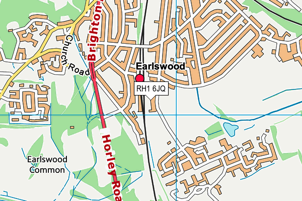 RH1 6JQ map - OS VectorMap District (Ordnance Survey)