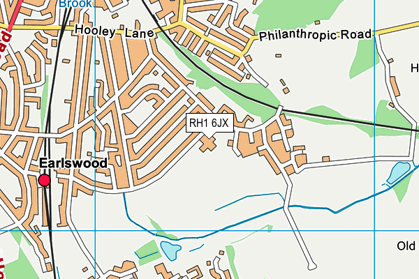 Earlswood Junior School map (RH1 6JX) - OS VectorMap District (Ordnance Survey)