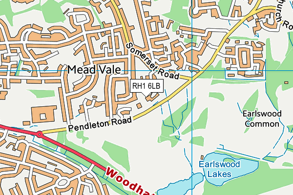 RH1 6LB map - OS VectorMap District (Ordnance Survey)