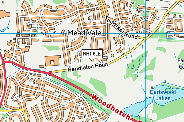 RH1 6LE map - OS VectorMap District (Ordnance Survey)