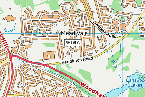 RH1 6LG map - OS VectorMap District (Ordnance Survey)