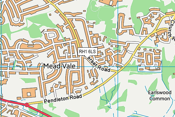 RH1 6LS map - OS VectorMap District (Ordnance Survey)