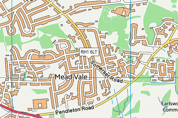 RH1 6LT map - OS VectorMap District (Ordnance Survey)