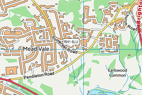 RH1 6LU map - OS VectorMap District (Ordnance Survey)