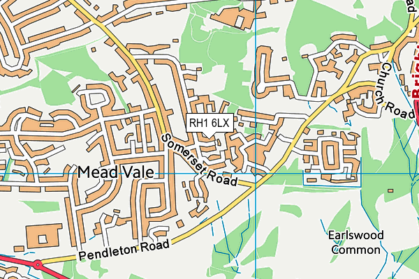 RH1 6LX map - OS VectorMap District (Ordnance Survey)