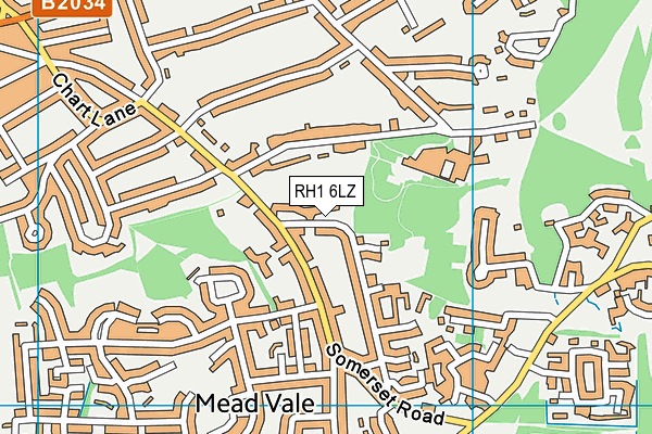 RH1 6LZ map - OS VectorMap District (Ordnance Survey)