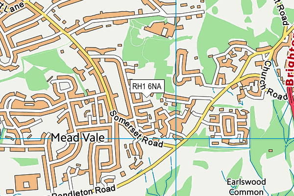 RH1 6NA map - OS VectorMap District (Ordnance Survey)