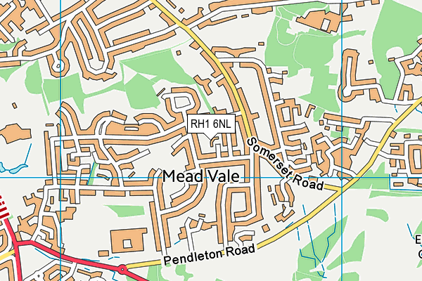 RH1 6NL map - OS VectorMap District (Ordnance Survey)