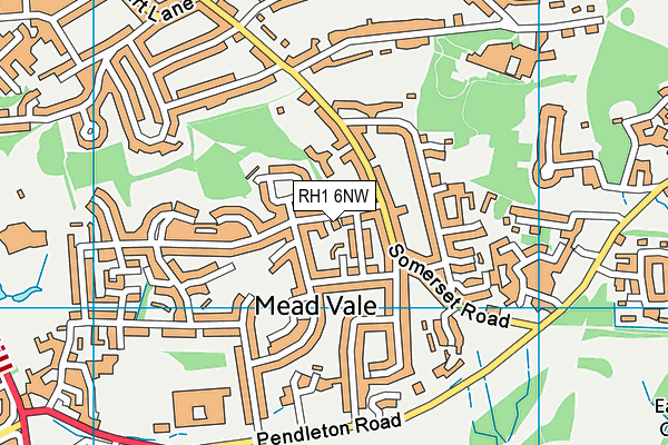 RH1 6NW map - OS VectorMap District (Ordnance Survey)