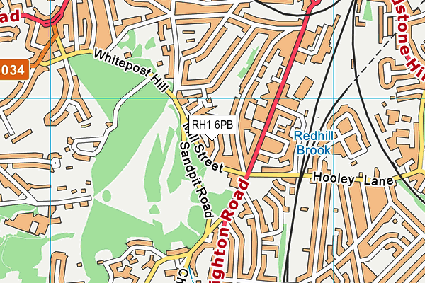 RH1 6PB map - OS VectorMap District (Ordnance Survey)