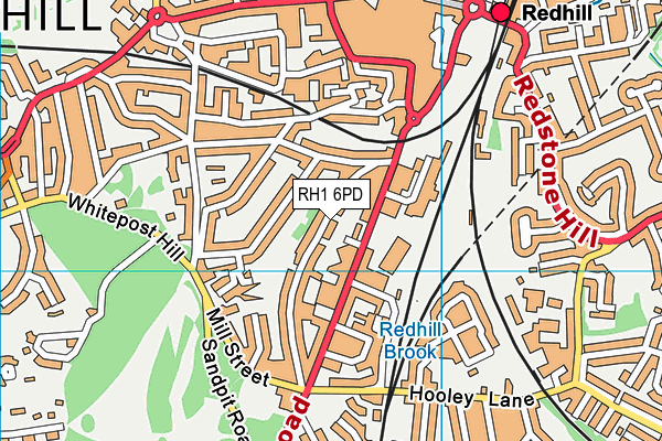 RH1 6PD map - OS VectorMap District (Ordnance Survey)