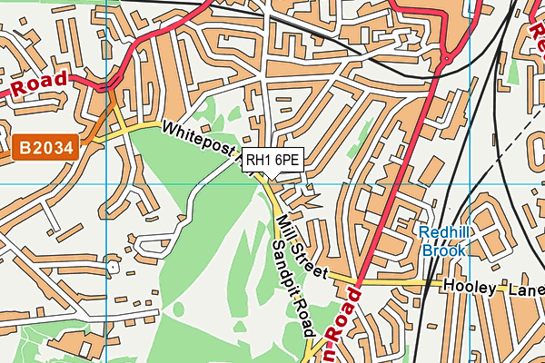 RH1 6PE map - OS VectorMap District (Ordnance Survey)
