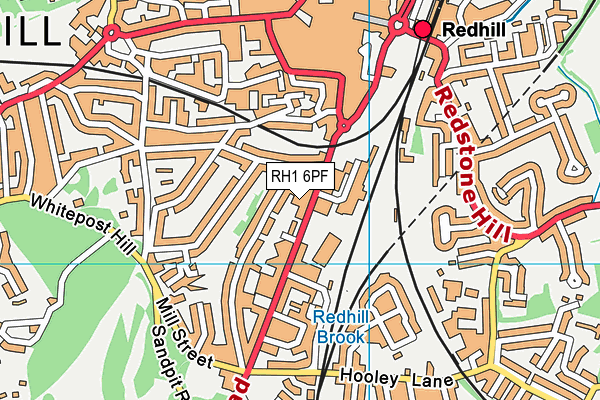 RH1 6PF map - OS VectorMap District (Ordnance Survey)